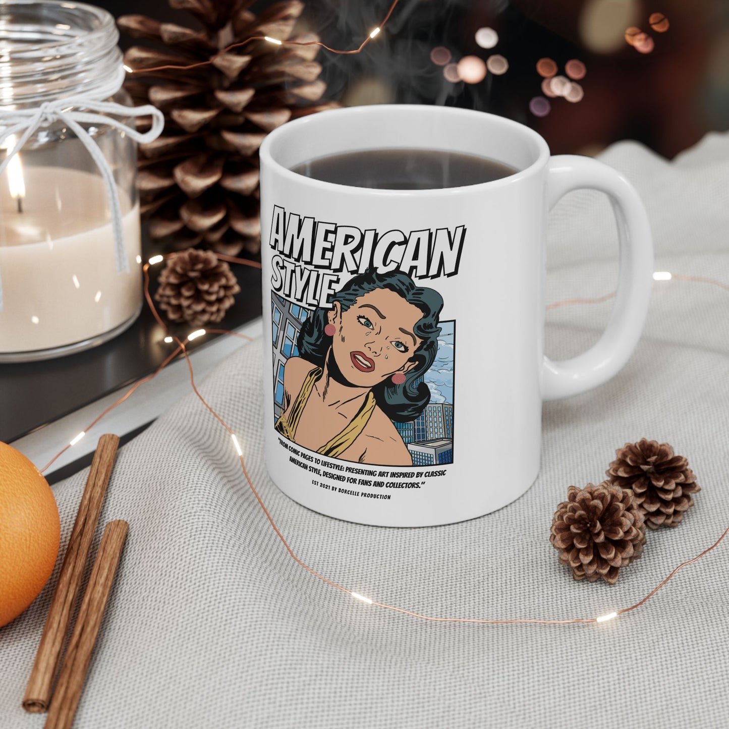 Vintage Comic Style Ceramic Mug