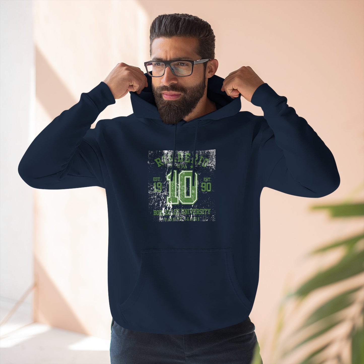 Casual Urban Fleece Hoodie with Graphic Design