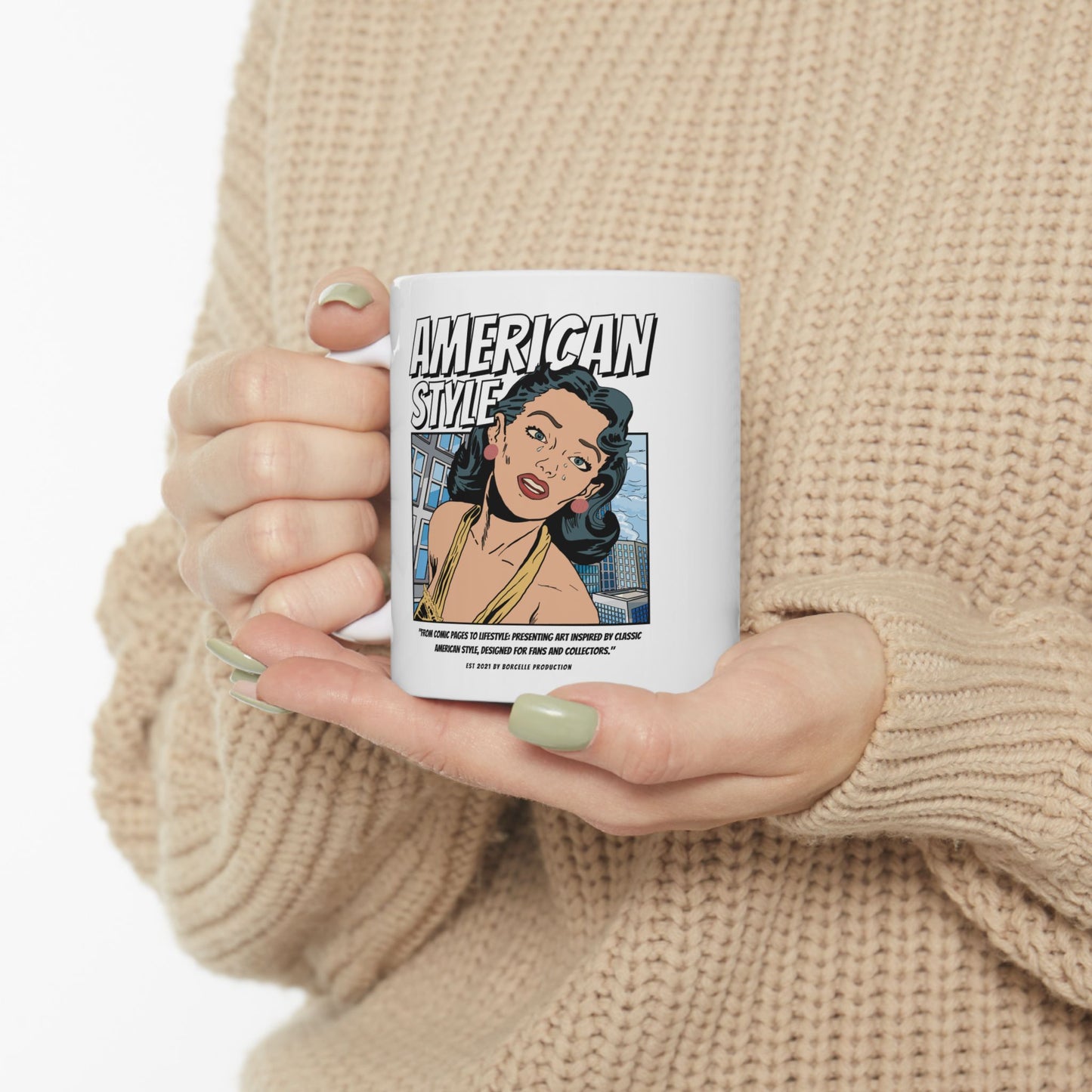 Vintage Comic Style Ceramic Mug