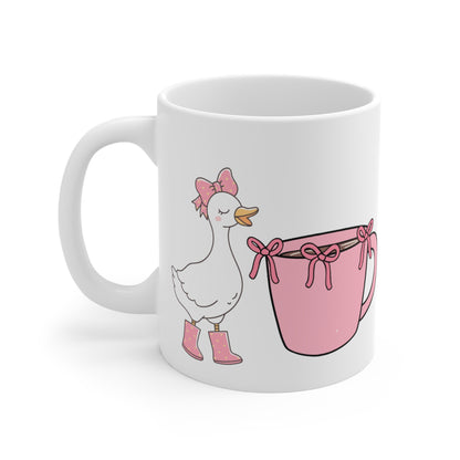 Cute Pink Mug with Bow Design, Perfect for Tea Lovers, Gift for Her, Birthday Mug, Cozy Home Decor
